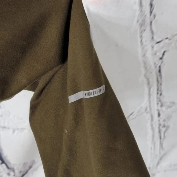 NIKE Unisex Olive Green Half Zip Athletic Running Shirt Long Sleeve Pullover M - Picture 7 of 9